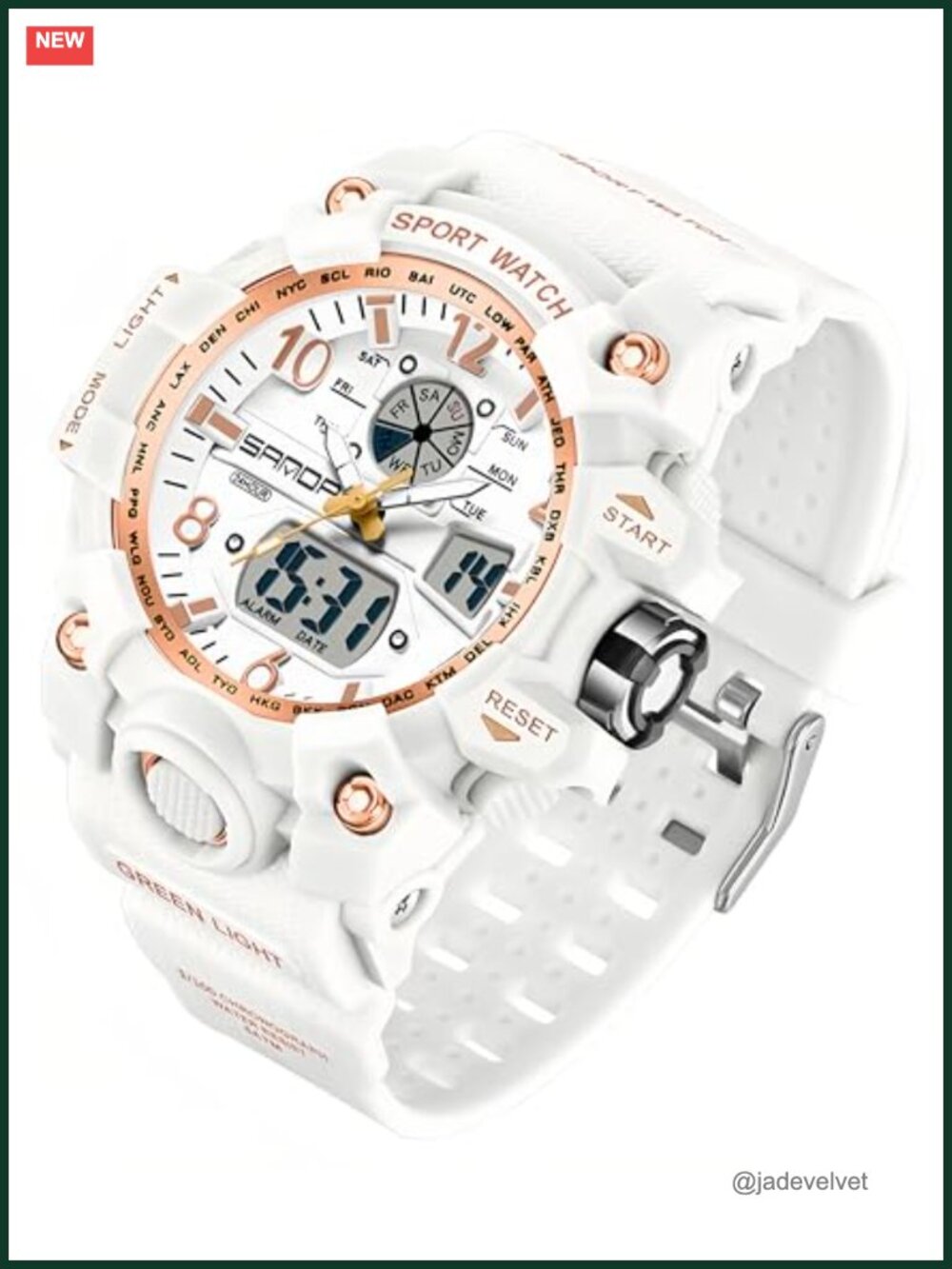 Gosasa Womens Digital Sports Watch 5ATM Waterproof LED Light Large Face
